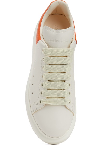 Oversize Beyaz Turuncu Kadın Deri Sneaker fırsatları