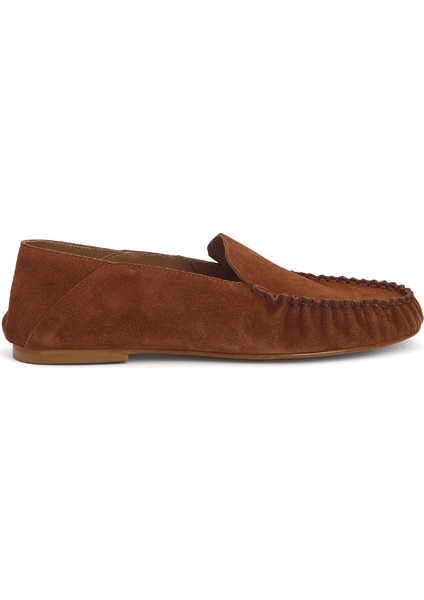 Bon Bon Kahverengi Kadın Süet Loafer
