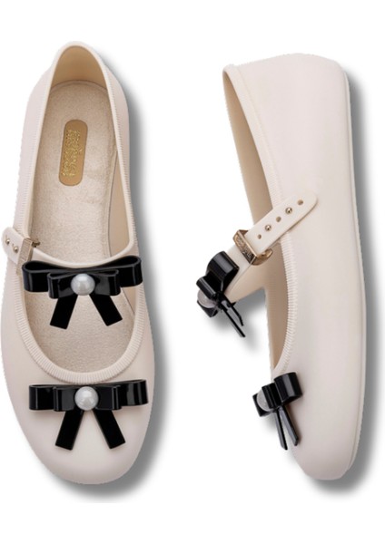 Soft Ballerina Bow Ad Bej Kadın Babet