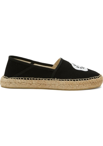 Siyah Logo Nakışlı Kadın Espadril