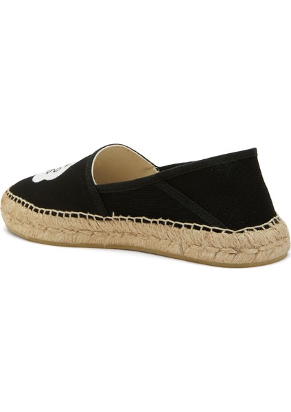 Siyah Logo Nakışlı Kadın Espadril