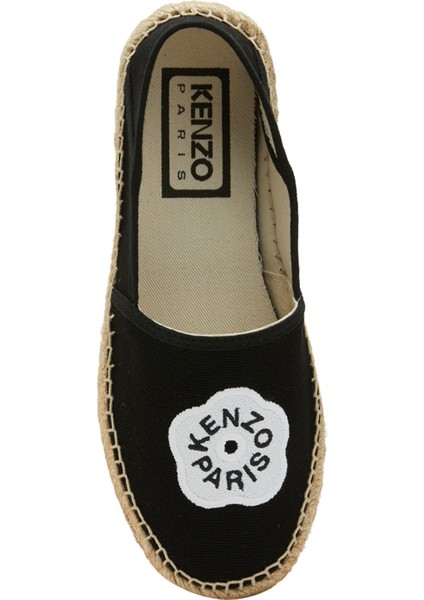 Siyah Logo Nakışlı Kadın Espadril
