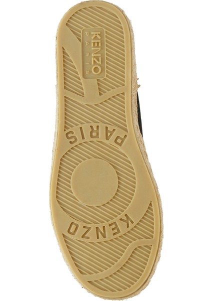 Siyah Logo Nakışlı Kadın Espadril