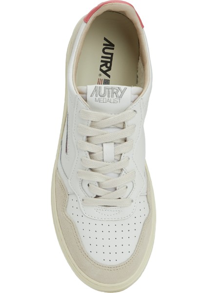 Turuncu Pudra Kadın Deri Sneaker