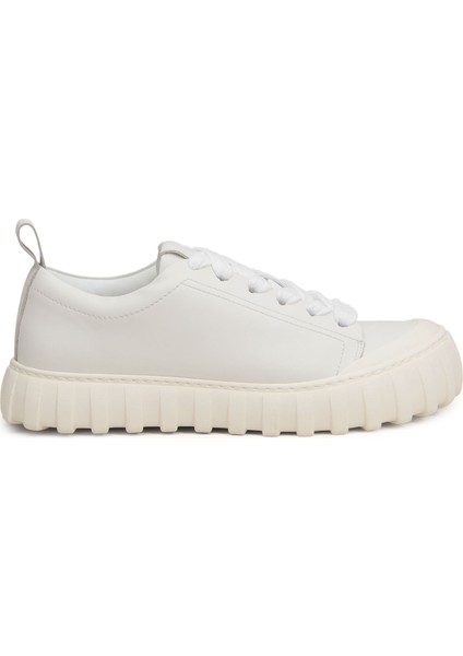 Beyaz Kadın Deri Sneaker