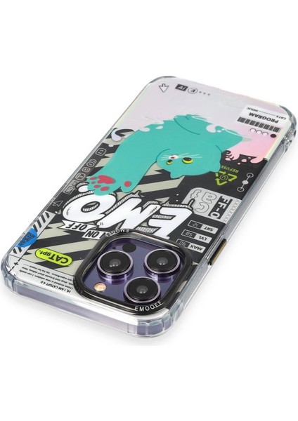 iPhone 14 Pro Max Kılıf Cat Desenli Kapak - Cat - 3