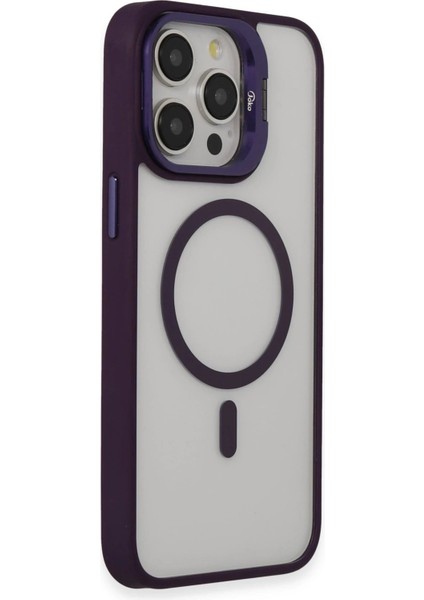 iPhone 14 Pro Max Kılıf Roblox Lens Magsafe Standlı Kapak - Derin Mor