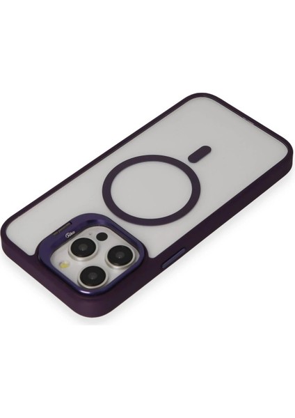 iPhone 14 Pro Max Kılıf Roblox Lens Magsafe Standlı Kapak - Derin Mor