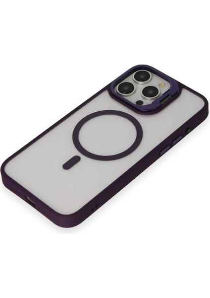 iPhone 14 Pro Max Kılıf Roblox Lens Magsafe Standlı Kapak - Derin Mor