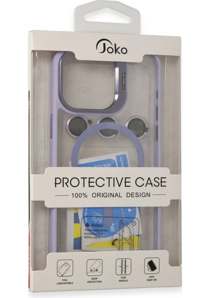 iPhone 14 Pro Max Kılıf Roblox Lens Magsafe Standlı Kapak - Derin Mor
