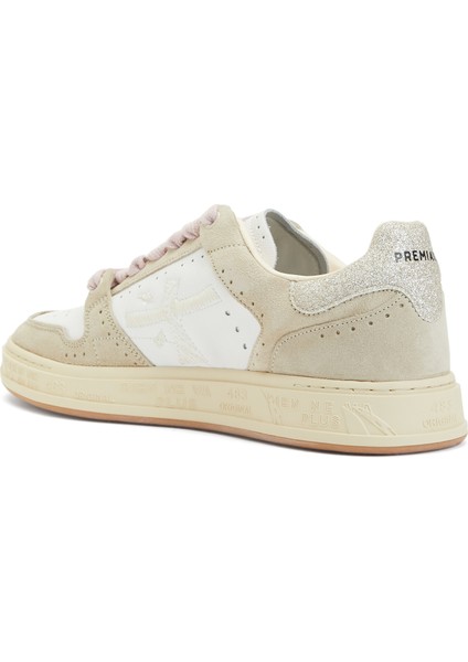Bej Beyaz Kadın Deri Sneaker modelleri