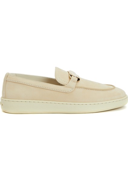 Bej Kadın Deri Loafer
