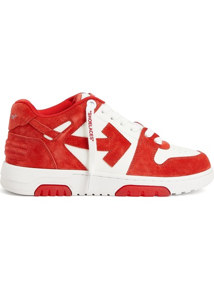 Kırmızı Beyaz Kadın Deri Sneaker