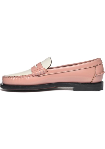 Classic Dan Pigment Pembe Beyaz Kadın Deri Loafer