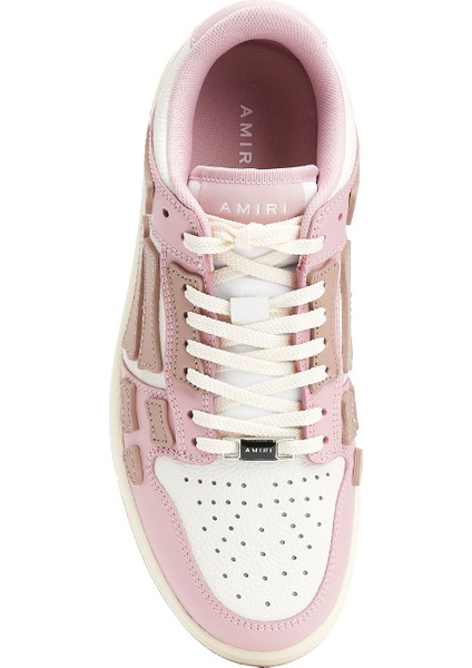 Beyaz Pembe Kadın Deri Sneaker fırsatları