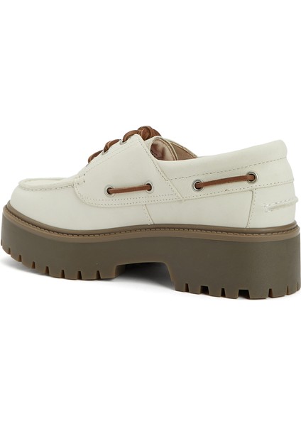 Strone Street Krem Kadın Deri Loafer modelleri