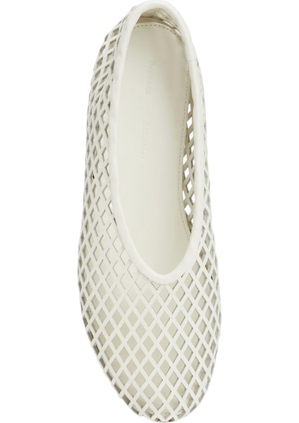 Tee Perforated Beyaz Kadın Deri Babet fırsatları