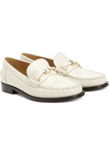 Kırık Beyaz Kadın Deri Loafer fiyatları