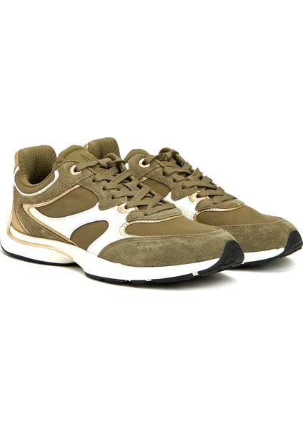 Haki Kadın Deri Sneaker
