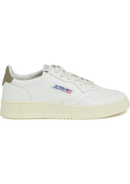Beyaz Bronze Kadın Deri Sneaker