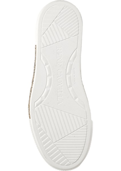 Beyaz Gold Kristal Taşlı Kadın Deri Sneaker indirimleri