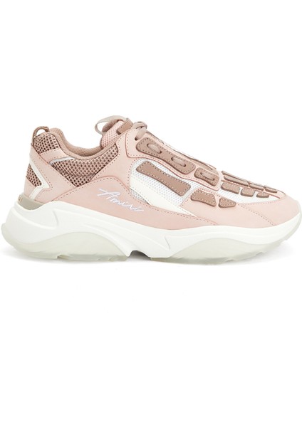 Bone Runner Pembe Beyaz Kadın Deri Sneaker