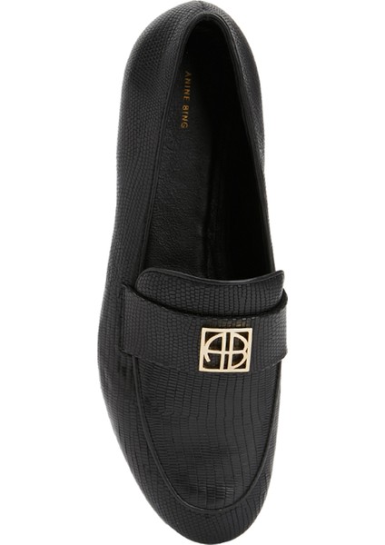 Corrine Siyah Kadın Deri Loafer