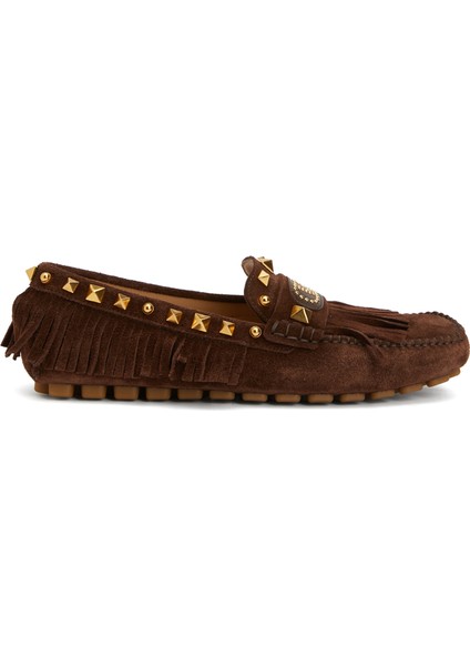 Kahverengi Kadın Deri Loafer