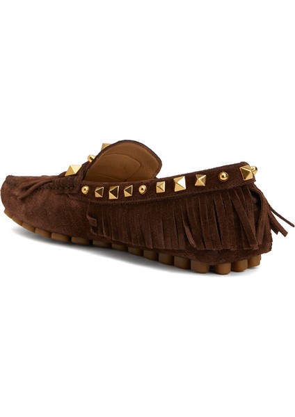 Kahverengi Kadın Deri Loafer modelleri