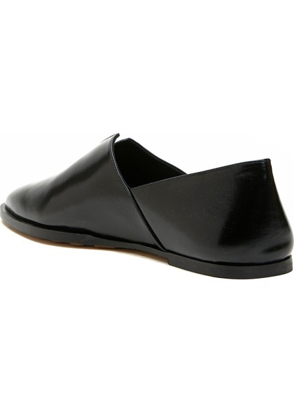 Siyah Kadın Deri Slipper