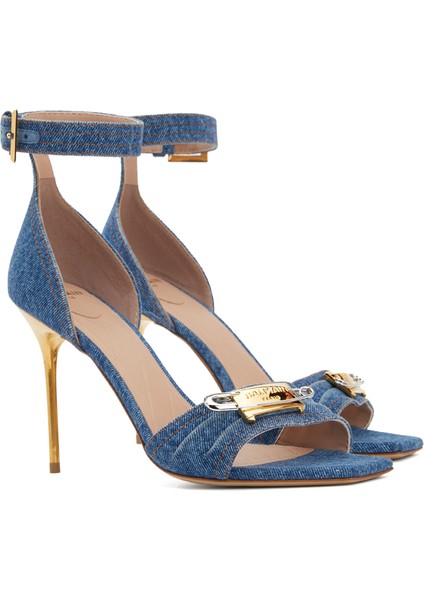 Safety Pin Mavi Kadın Denim Sandalet