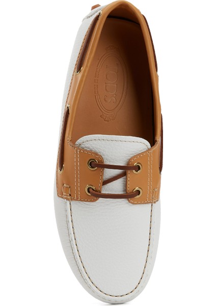 Beyaz Taba Kadın Deri Loafer fırsatları