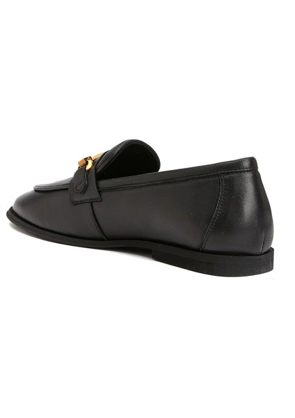 Siyah Kadın Deri Loafer