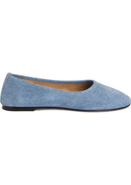 Balla Denim Dokulu Deri Babet