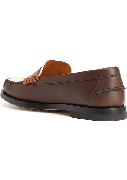 Koyu Kahverengi Kadın Deri Loafer modelleri