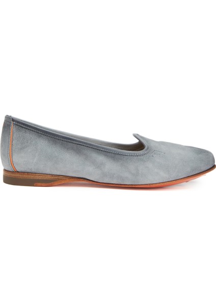 Gri Kadın Deri Loafer