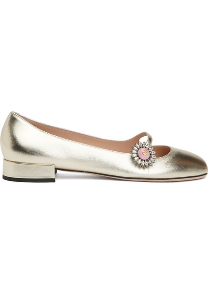 Preshoes Mary-Jane Gold Kadın Deri Babet