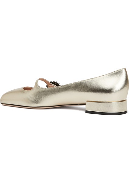 Preshoes Mary-Jane Gold Kadın Deri Babet modelleri