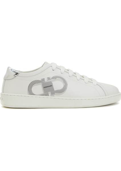 Beyaz Silver Kadın Deri Sneaker