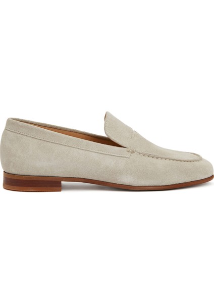 Kırık Beyaz Kadın Deri Loafer