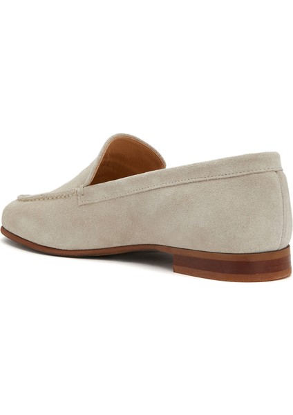 Kırık Beyaz Kadın Deri Loafer modelleri