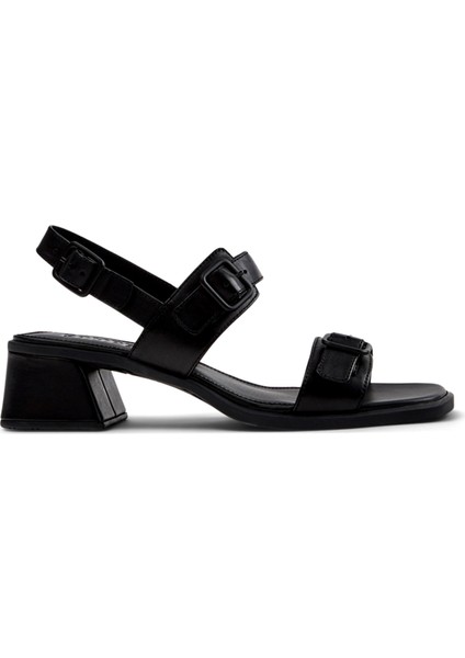 Kora Sandal Siyah Deri Kadın Topuklu Sandalet K201739-001