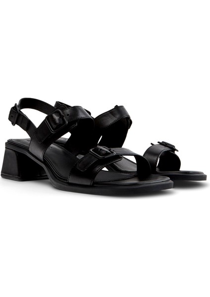 Kora Sandal Siyah Deri Kadın Topuklu Sandalet K201739-001 fiyatları