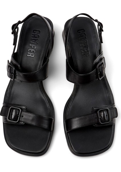 Kora Sandal Siyah Deri Kadın Topuklu Sandalet K201739-001 fırsatları