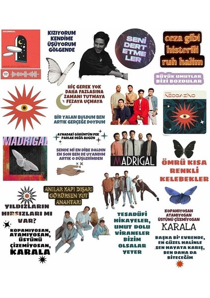 Madrigal Laptop Notebook Telefon Kılıfı Sticker Paketi fiyatları