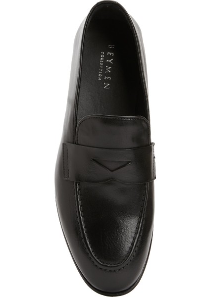 Siyah Kadın Deri Loafer