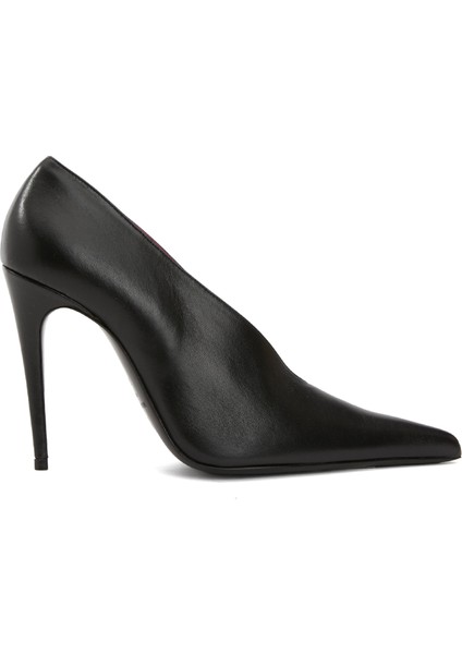 Siyah Deri Stiletto