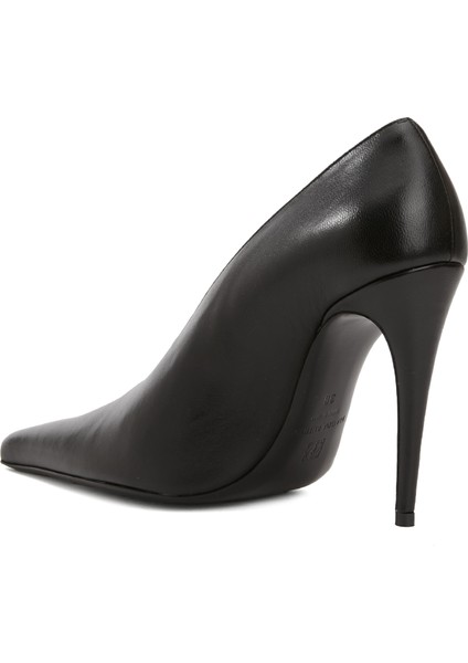 Siyah Deri Stiletto