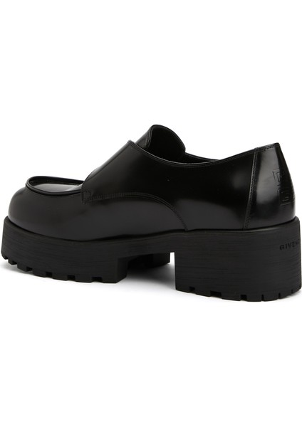 Siyah Kadın Deri Loafer