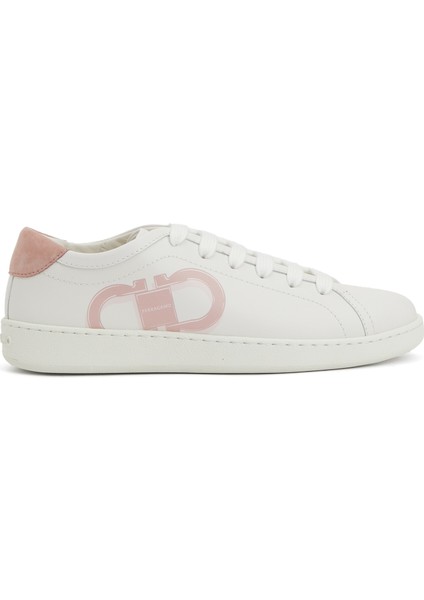 Beyaz Pudra Kadın Deri Sneaker